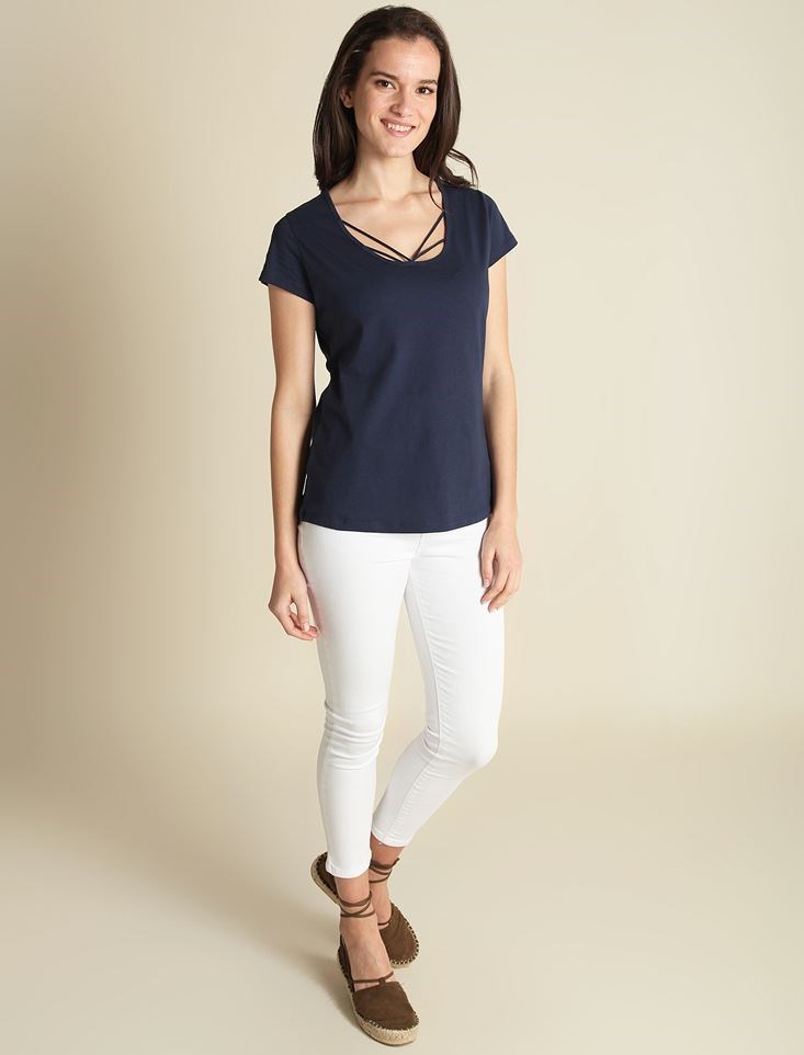 Fashion Friends Kadın T-Shirt 9Y0969B1 Lacivert / Navy