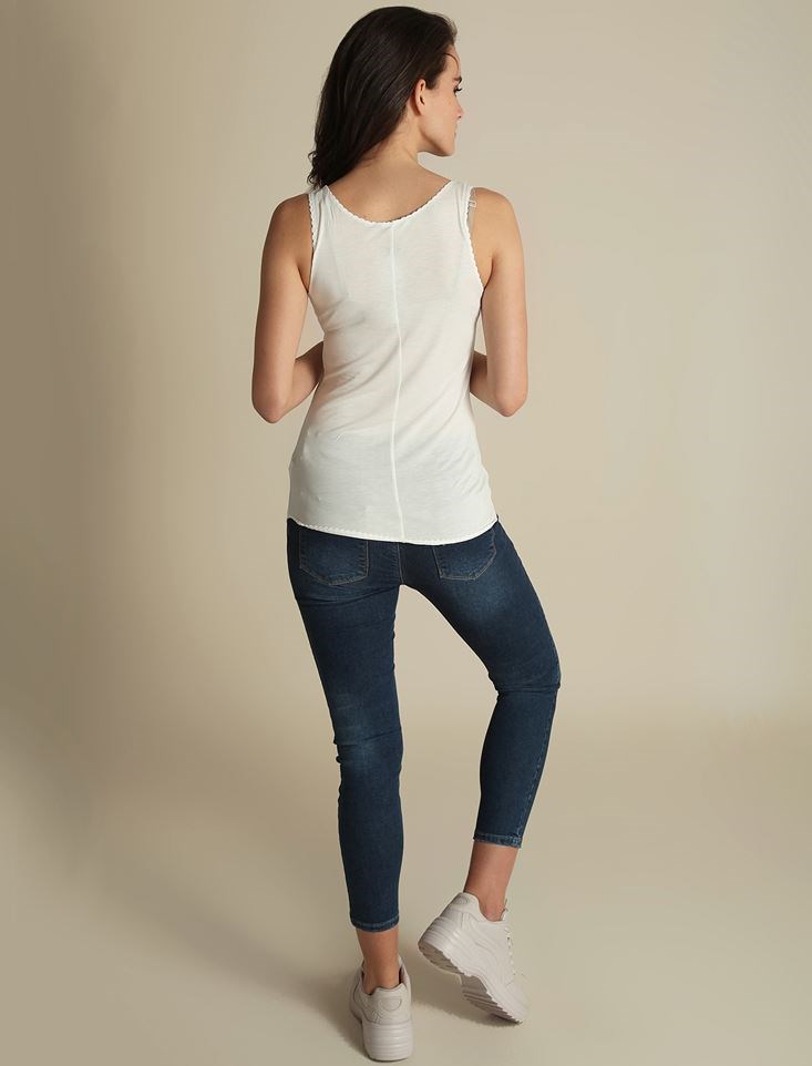 Fashion Friends Kadın Atlet 9Y1320B1 Ekru / Ecru