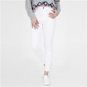 Fashion Friends Kadın Pantolon 9Y1413B1 Beyaz / White