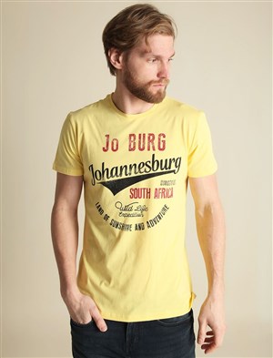Fashion Friends Erkek T-Shirt 9Y1512E1 Sarı / Yellow