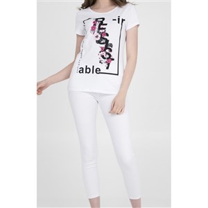 Fashion Friends Kadın T-Shirt 9Y1551B1 Beyaz / White