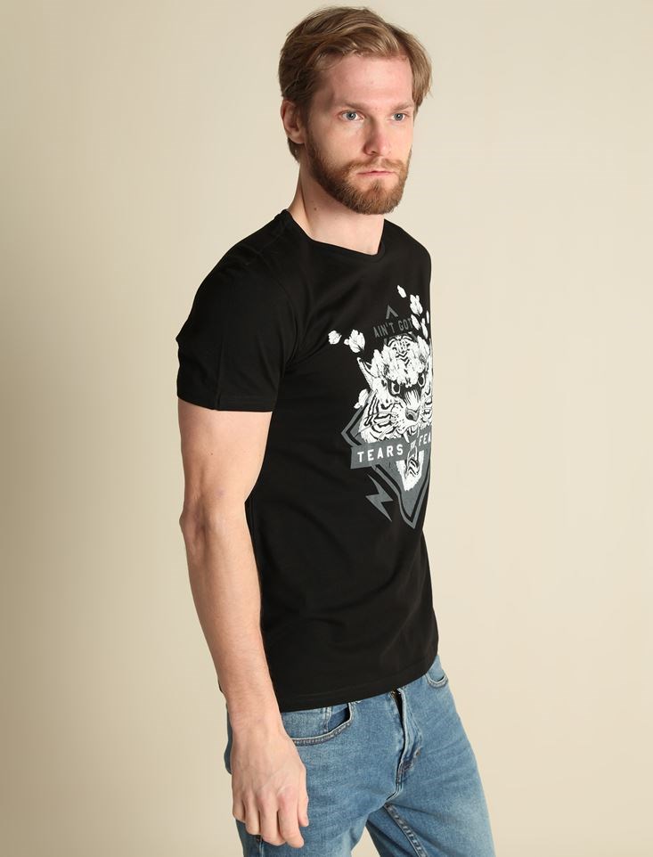 Fashion Friends Erkek T-Shirt 9Y1554E1 Siyah / Black