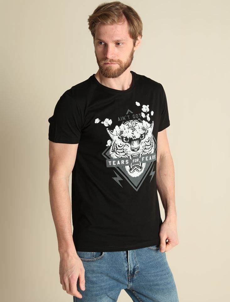 Fashion Friends Erkek T-Shirt 9Y1554E1 Siyah / Black
