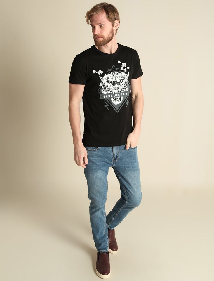 Fashion Friends Erkek T-Shirt 9Y1554E1 Siyah / Black