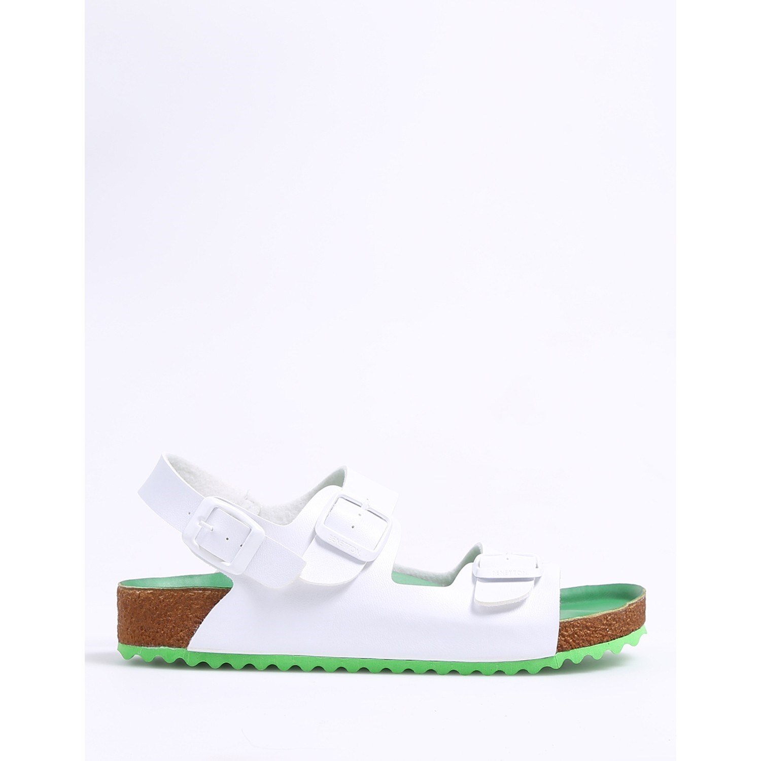 Benetton Kadın Sandalet BN-1222 292-Beyaz-Yesil