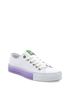 Benetton Kadın Ayakkabı BN-30176 316-Beyaz-Lila (Beyaz Tbn)