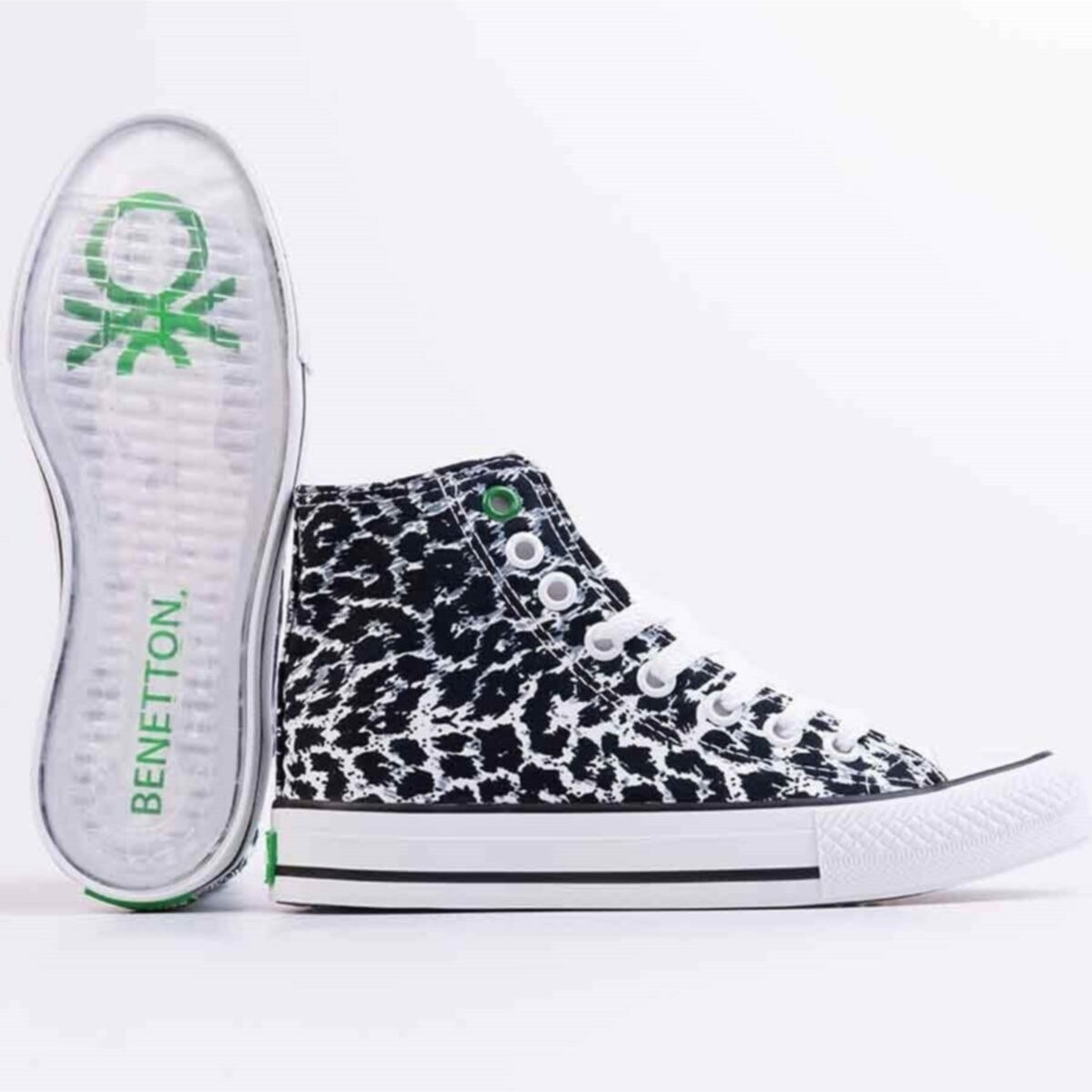 Benetton Kadın Ayakkabı BN-30190 228-Siyah-Beyaz