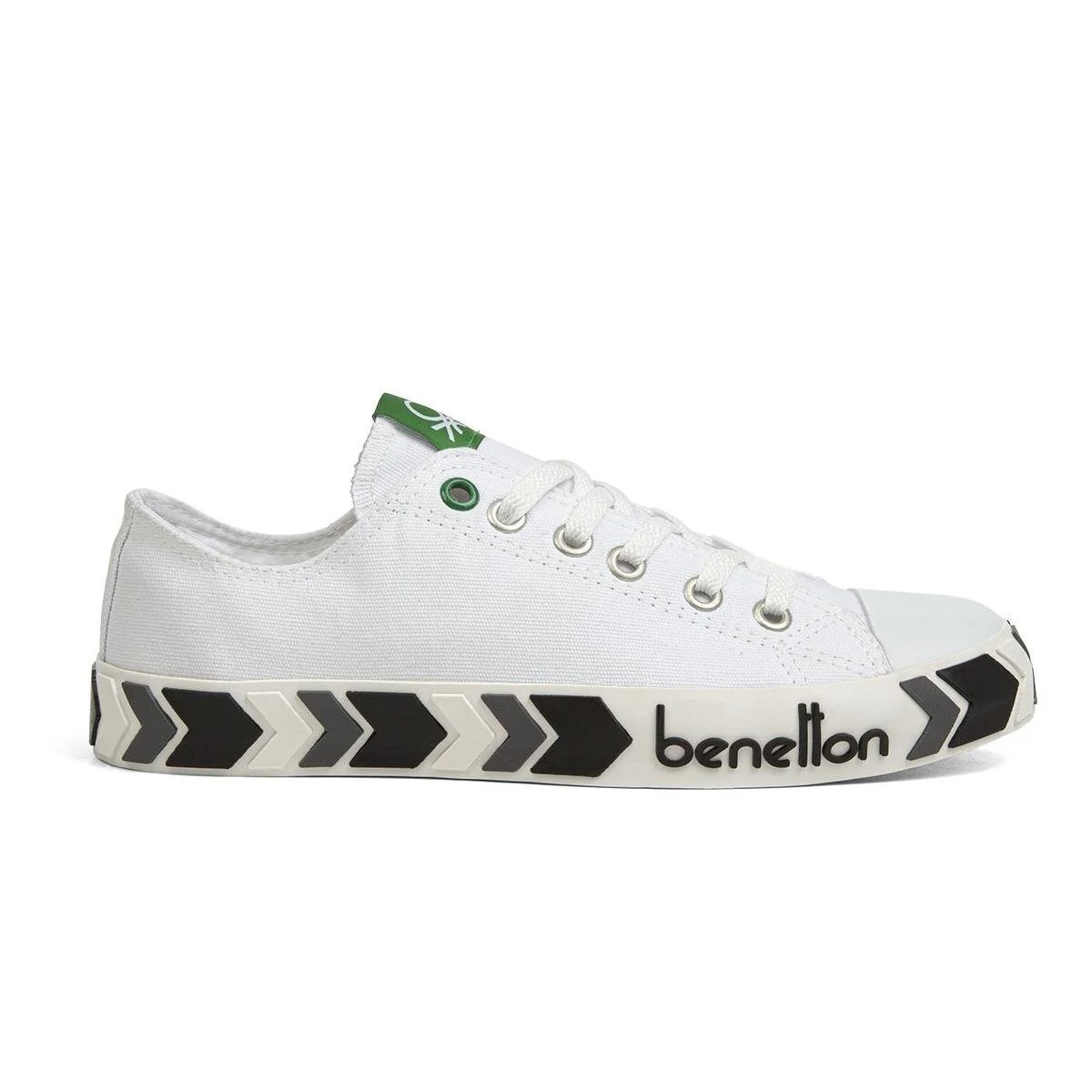 Benetton Kadın Ayakkabı BN-30620 207-Beyaz-Siyah
