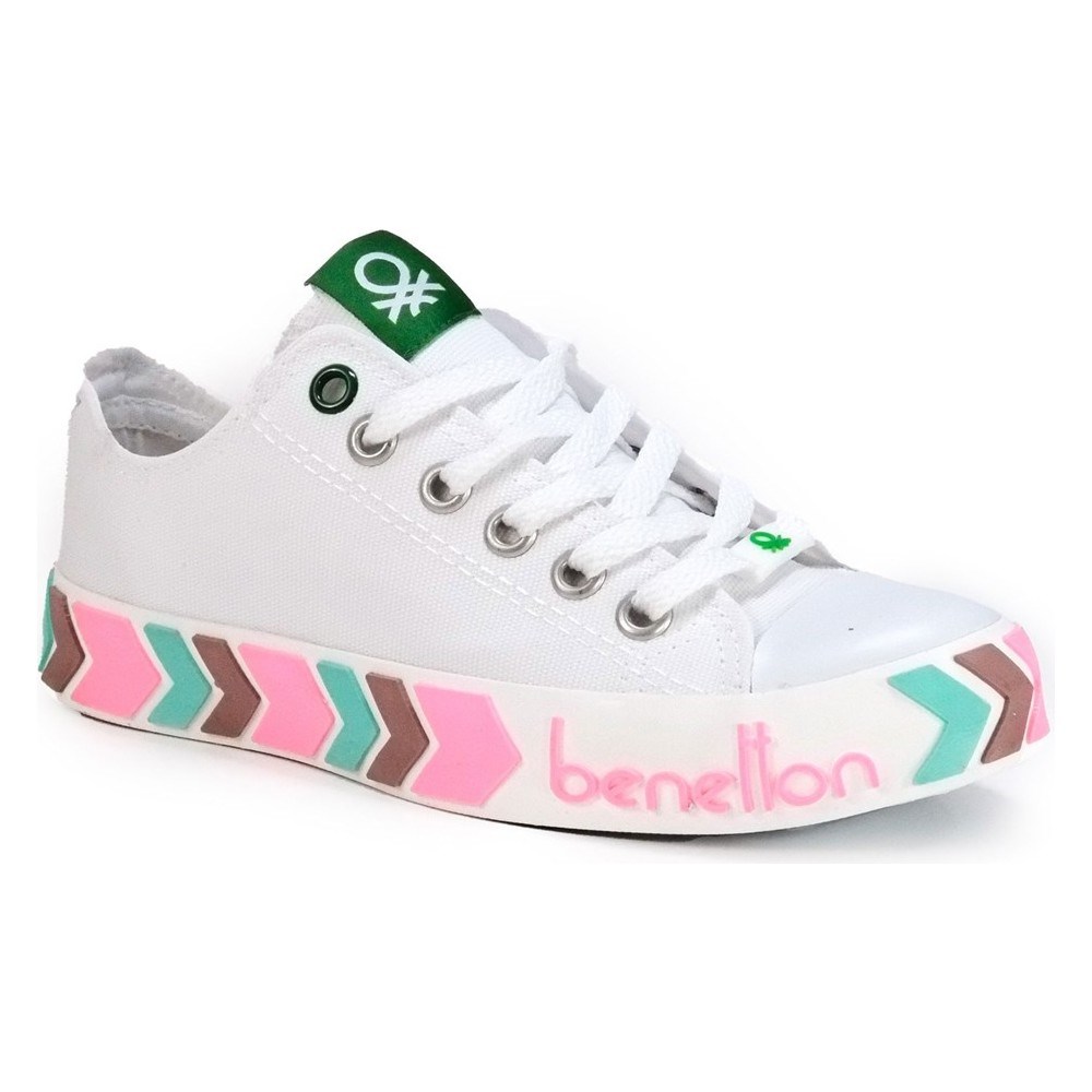 Benetton Kadın Ayakkabı BN-30620 381-Beyaz-Pembe