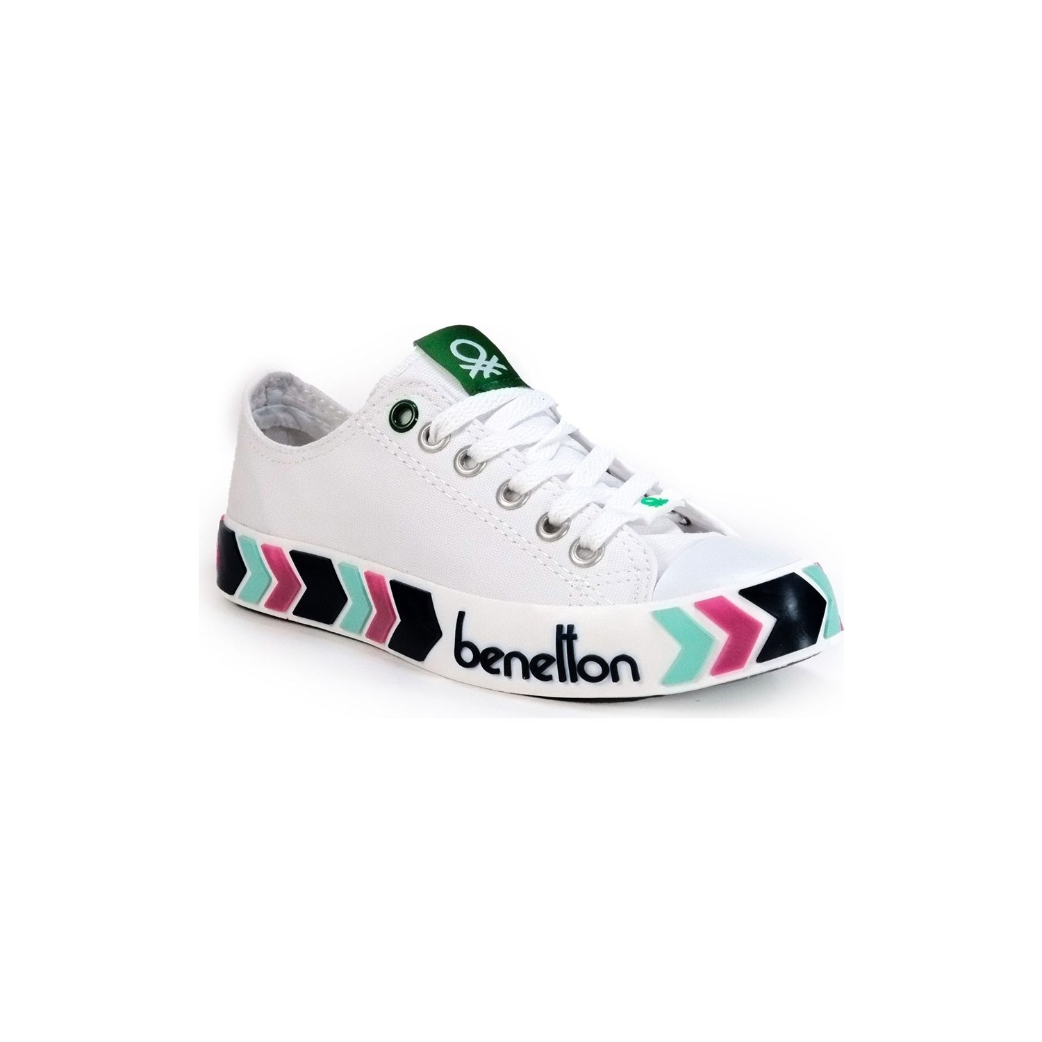 Benetton Kadın Ayakkabı BN-30620 Beyaz-Lacivert