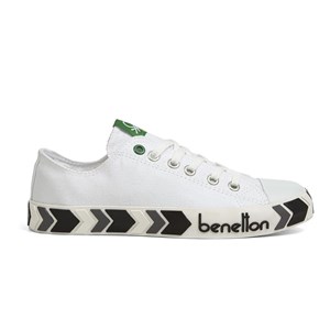 Benetton Kadın Ayakkabı BN-30620 207-Beyaz-Siyah
