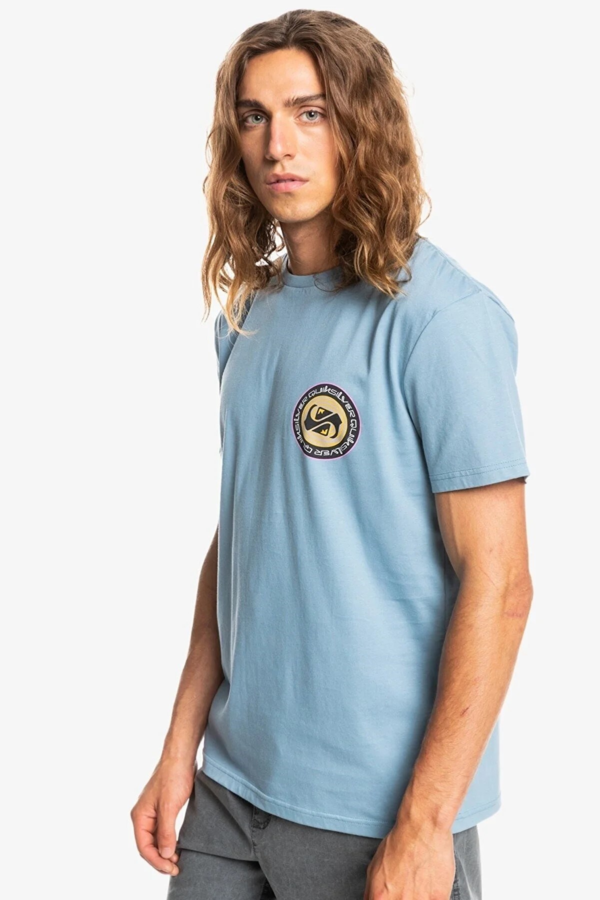 Quiksilver Erkek T-Shirt EQYZT06665 Bjn0-Orage Blue
