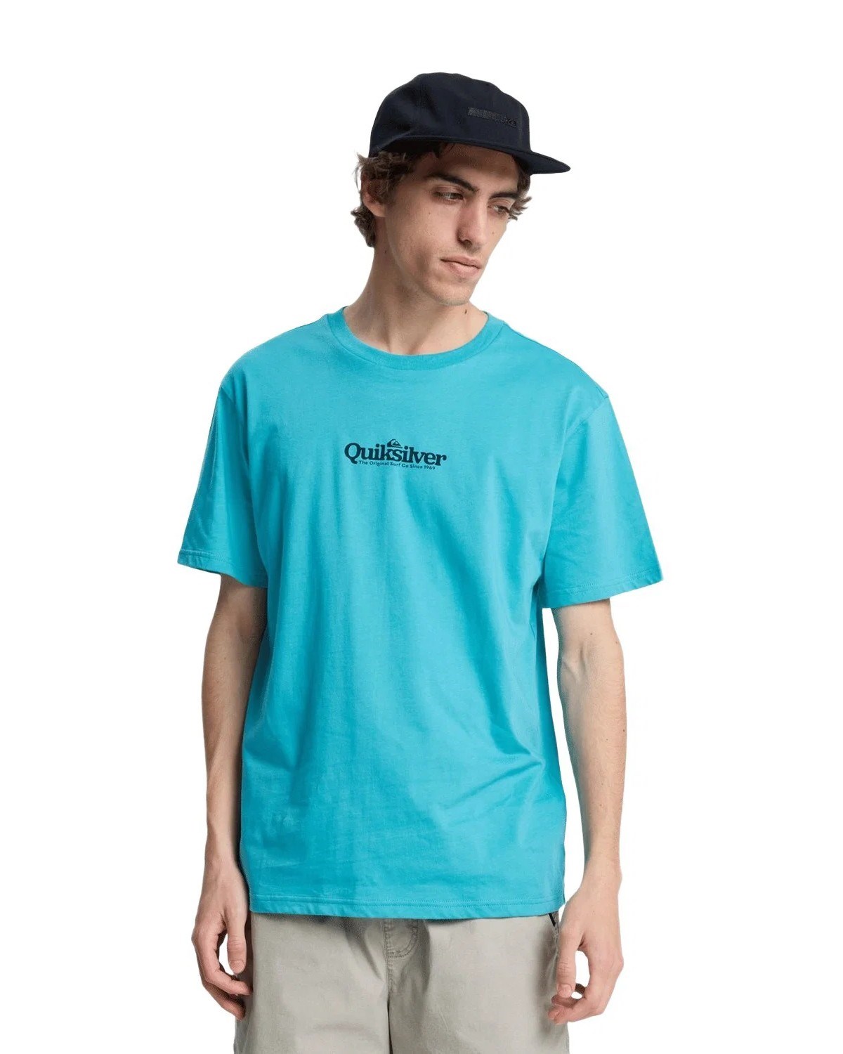 Quiksilver Erkek T-Shirt EQYZT08174 Aqua - Solid