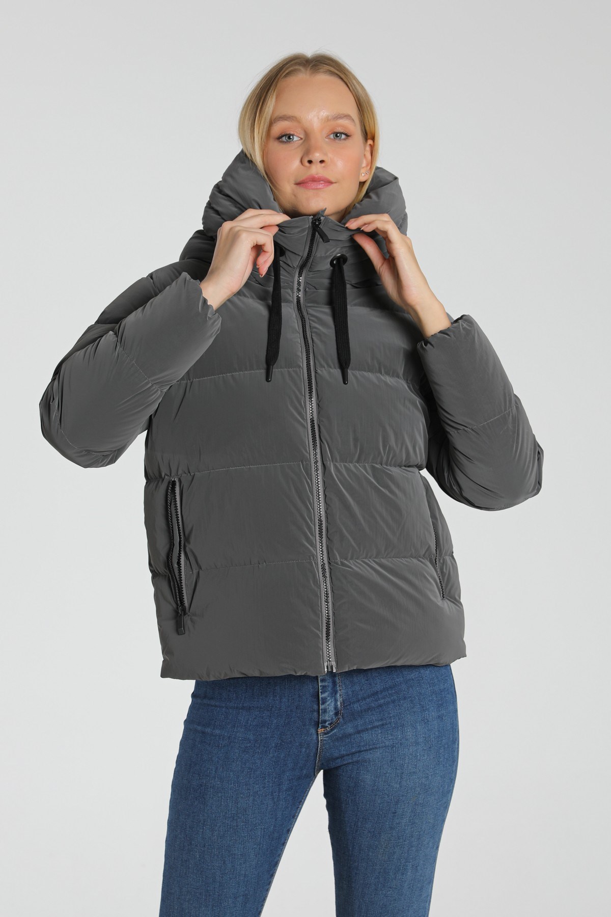 Pique Kadın Mont FLAME23 Gri