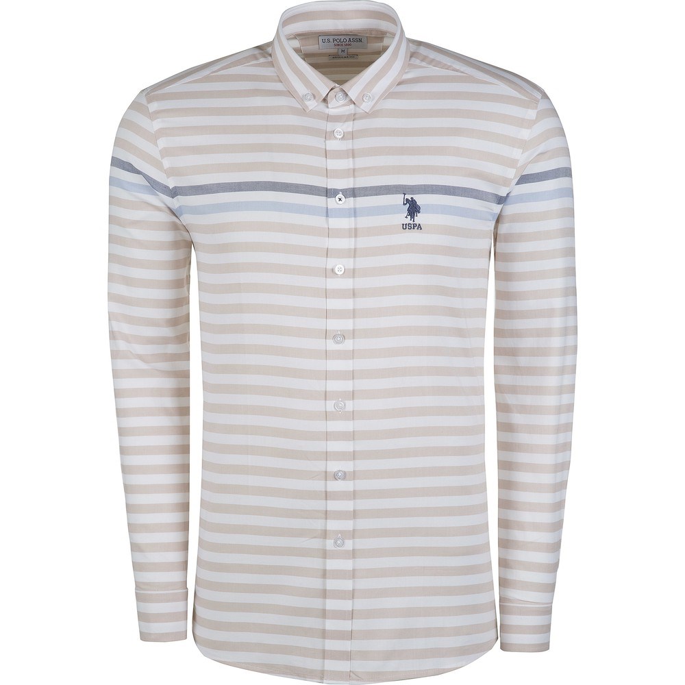 US Polo Assn Erkek Gömlek G081GL004-602560 Bej