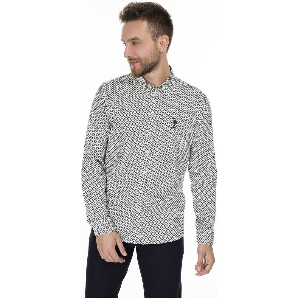 US Polo Assn Erkek Gömlek G081GL004-852450 Bej