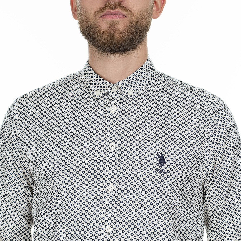 US Polo Assn Erkek Gömlek G081GL004-852450 Bej