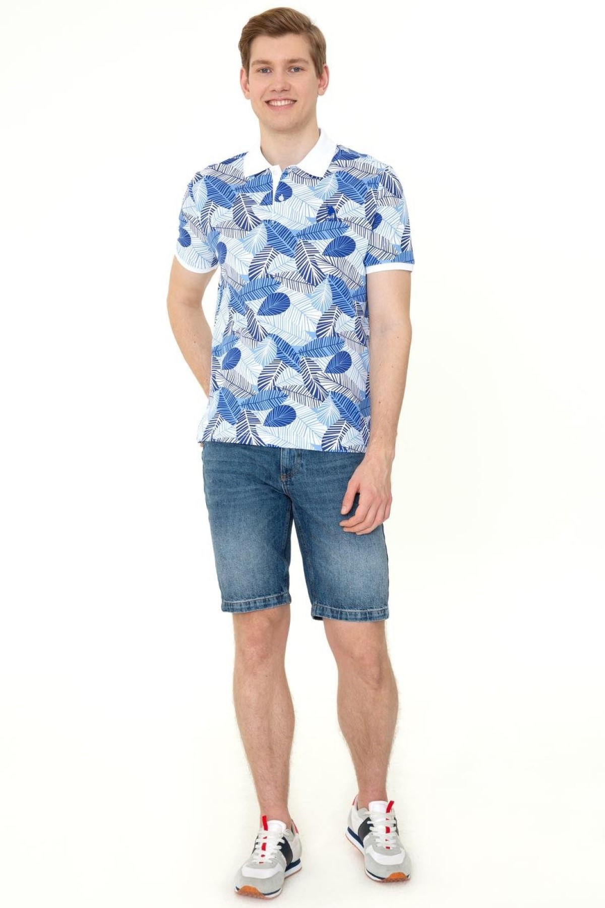 US Polo Assn Erkek T-Shirt G081GL011-1358114 Mavı