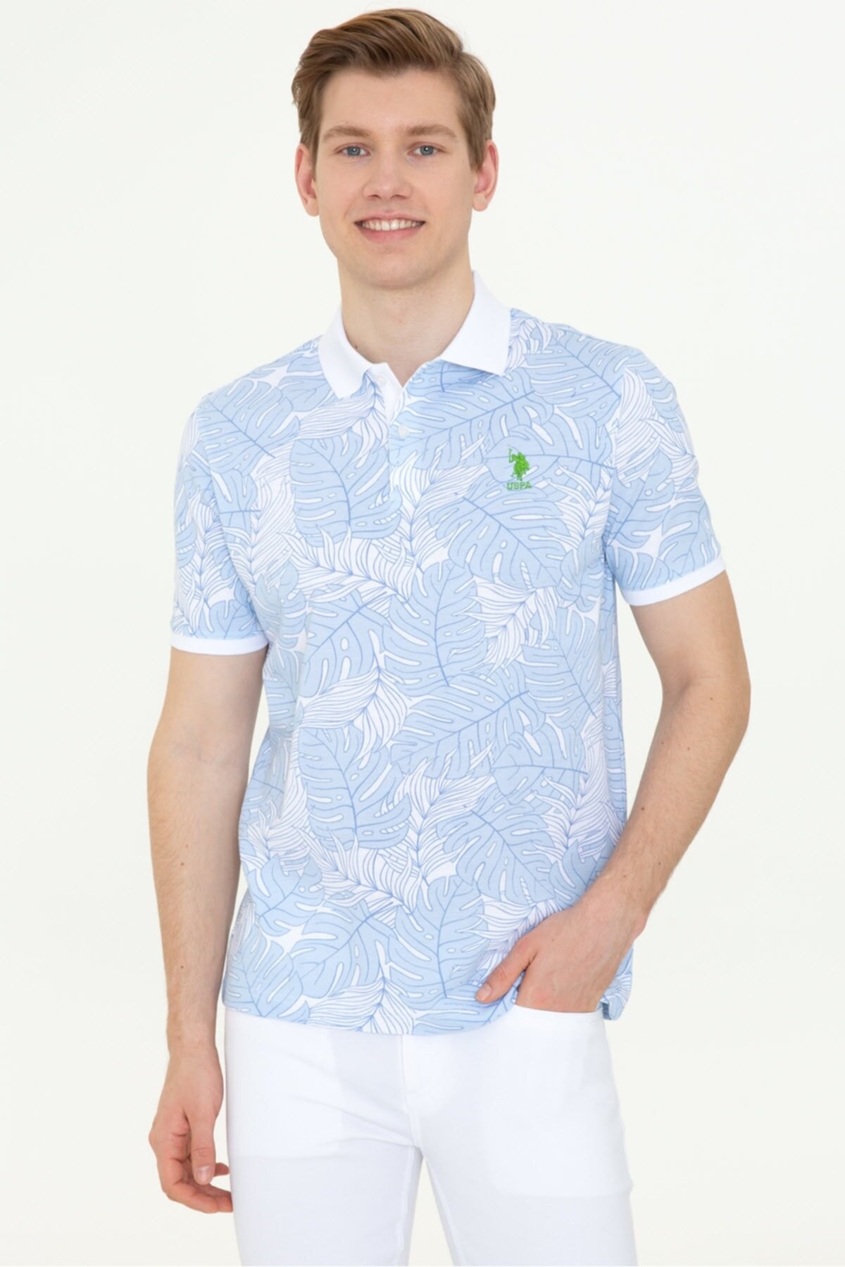 US Polo Assn Erkek T-Shirt G081GL011-1358145 Mavı