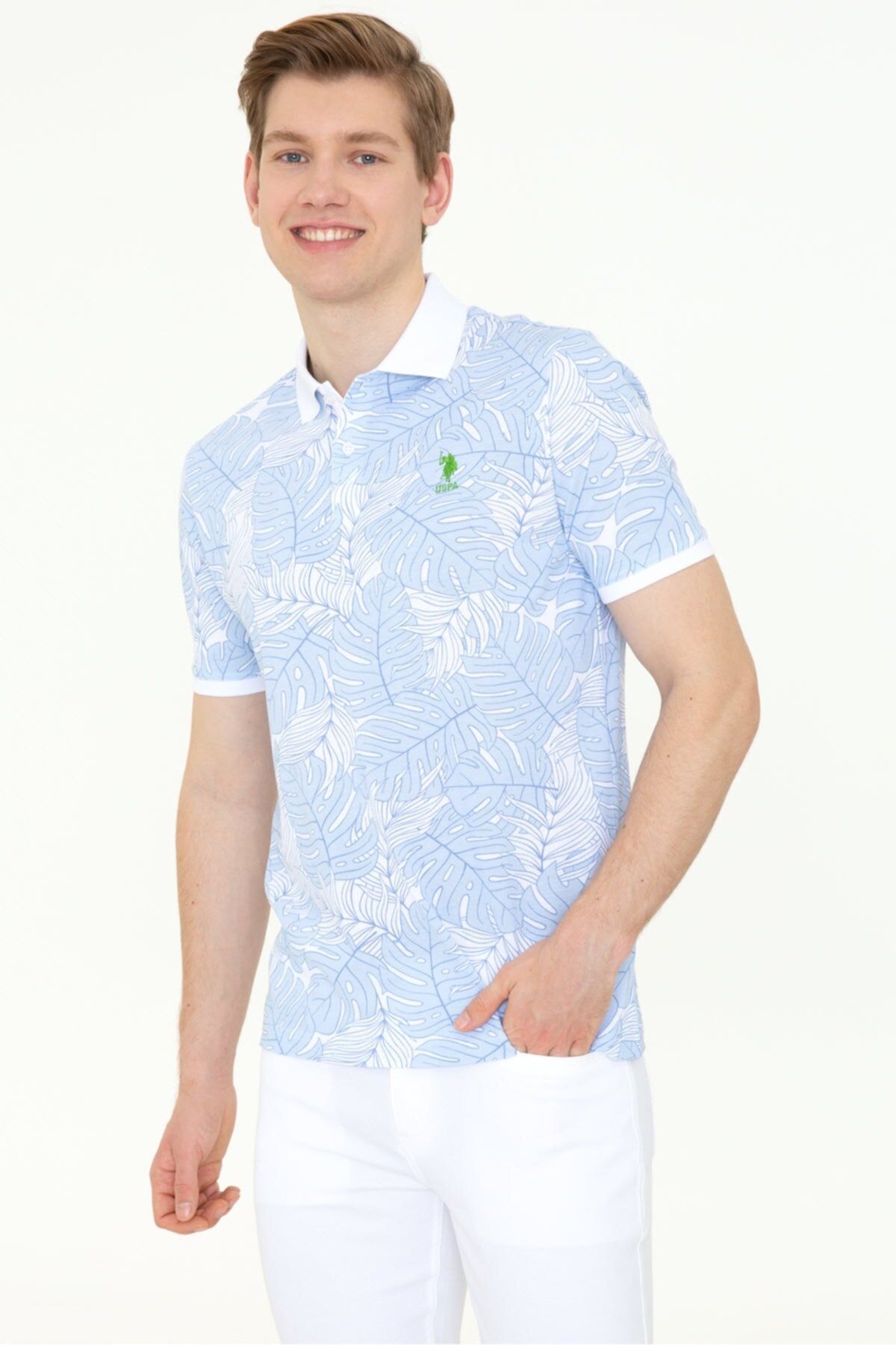 US Polo Assn Erkek T-Shirt G081GL011-1358145 Mavı