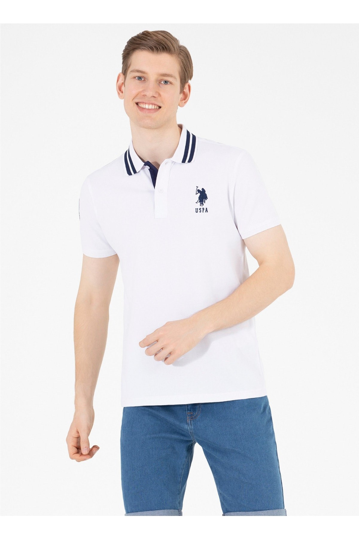 US Polo Assn Erkek T-Shirt G081GL011-1571222 Beyaz
