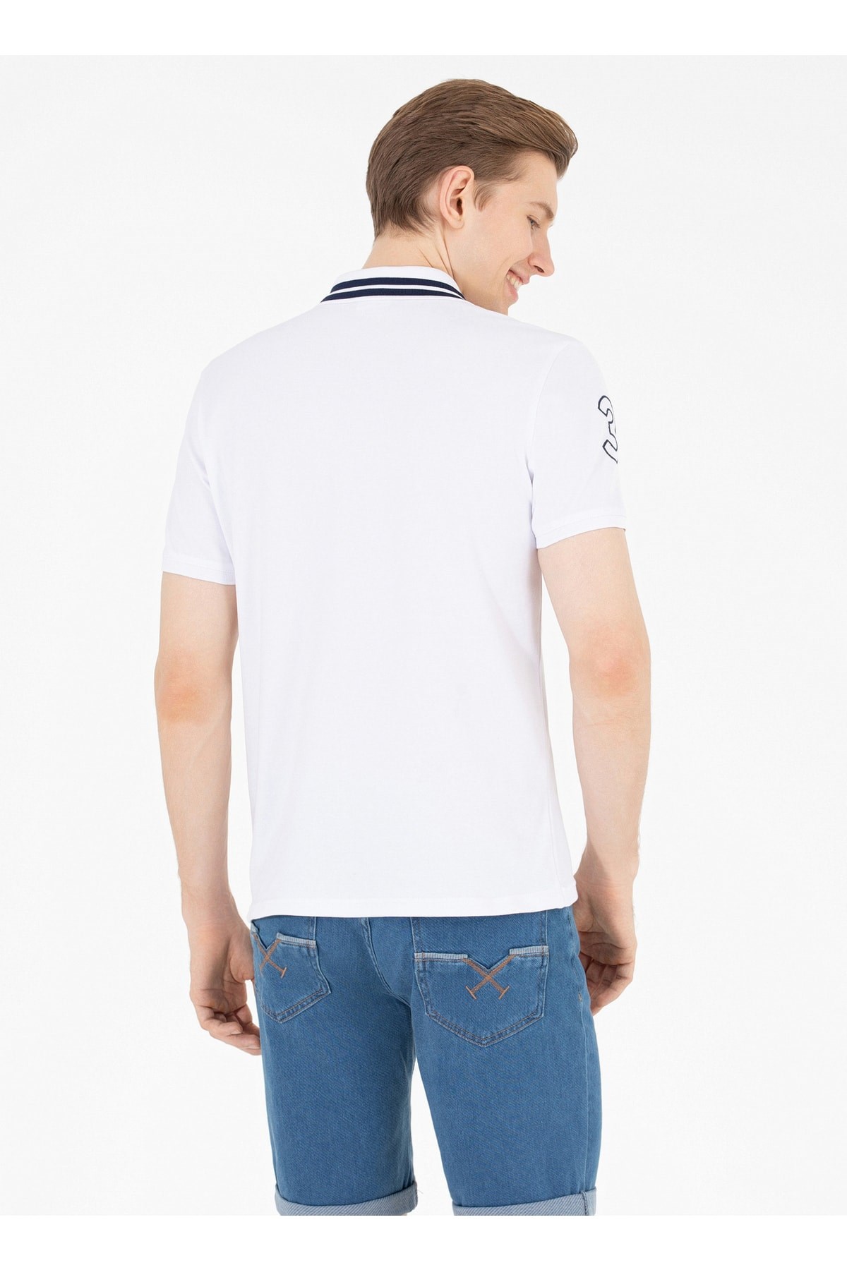 US Polo Assn Erkek T-Shirt G081GL011-1571222 Beyaz