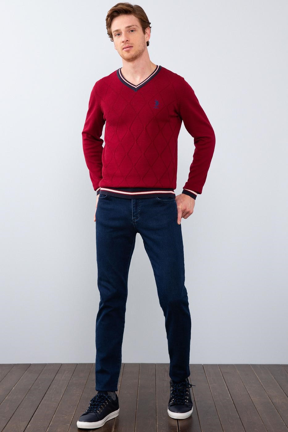 US Polo Assn Erkek Kazak G081GL0TK-809901 Bordo