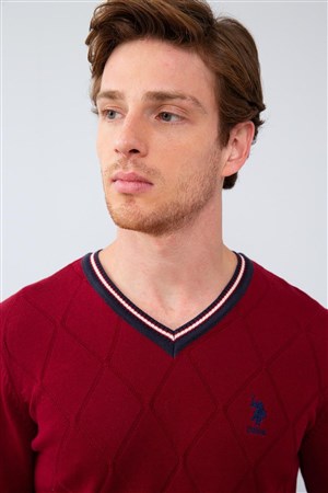 US Polo Assn Erkek Kazak G081GL0TK-809901 Bordo