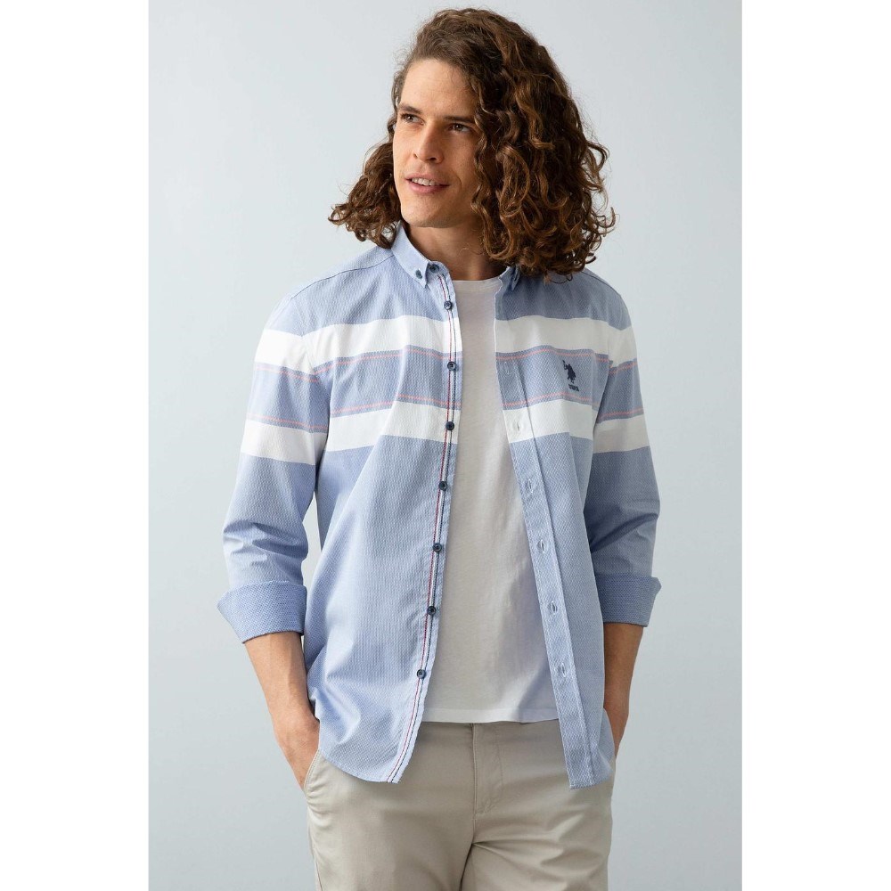 US Polo Assn Erkek Gömlek G081SZ004-738376 Sax