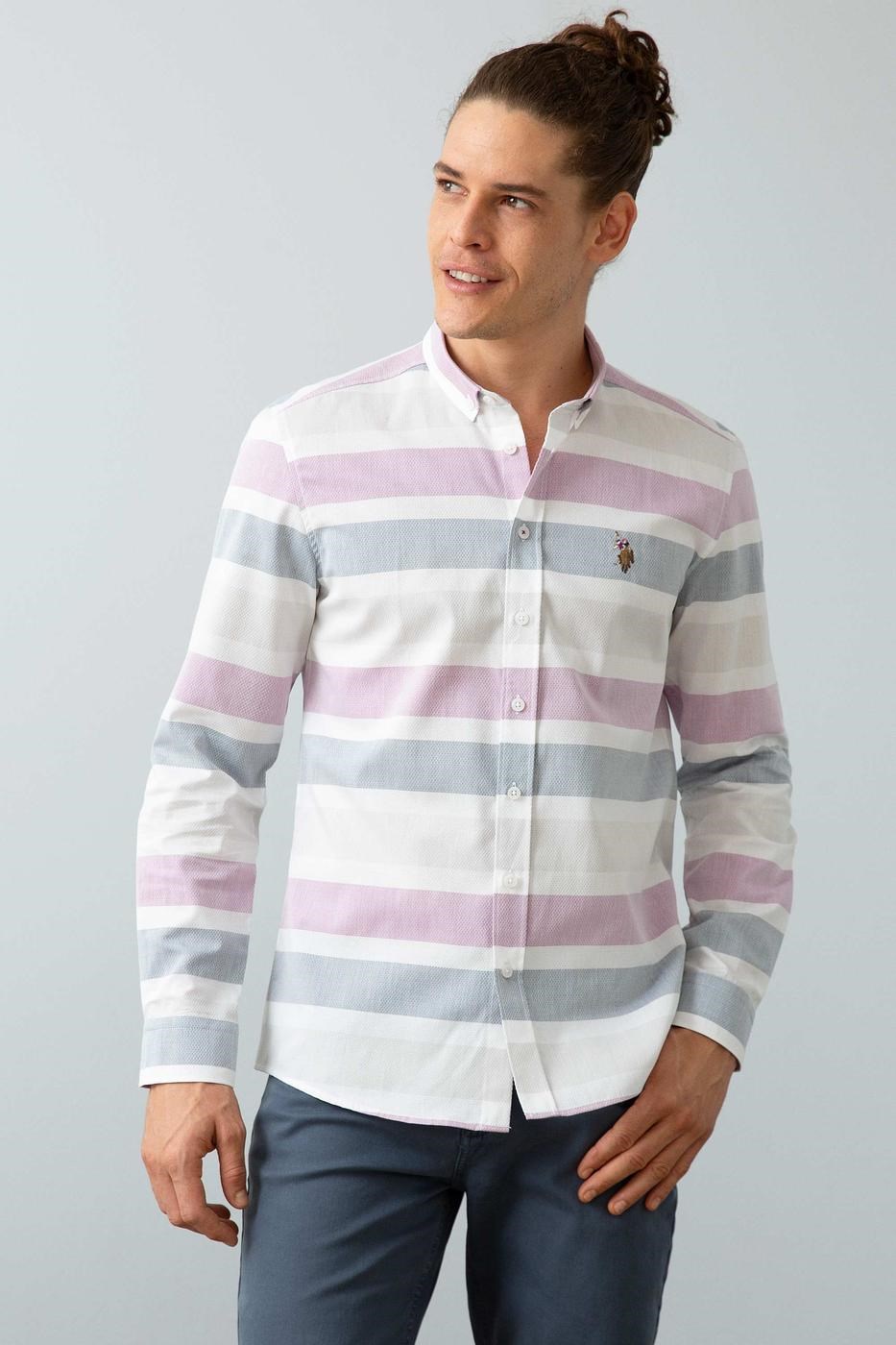 US Polo Assn Erkek Gömlek G081SZ004-738423 Menekşe