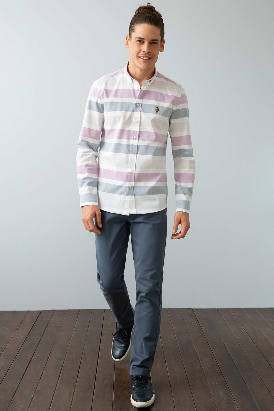 US Polo Assn Erkek Gömlek G081SZ004-738423 Menekşe