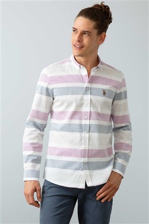 US Polo Assn Erkek Gömlek G081SZ004-738423 Menekşe