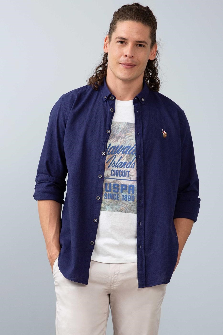 US Polo Assn Erkek Gömlek G081SZ004-755222 Mavi
