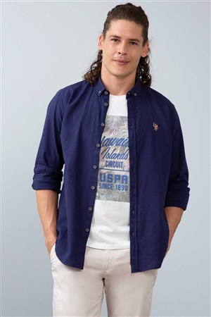 US Polo Assn Erkek Gömlek G081SZ004-755222 Mavi