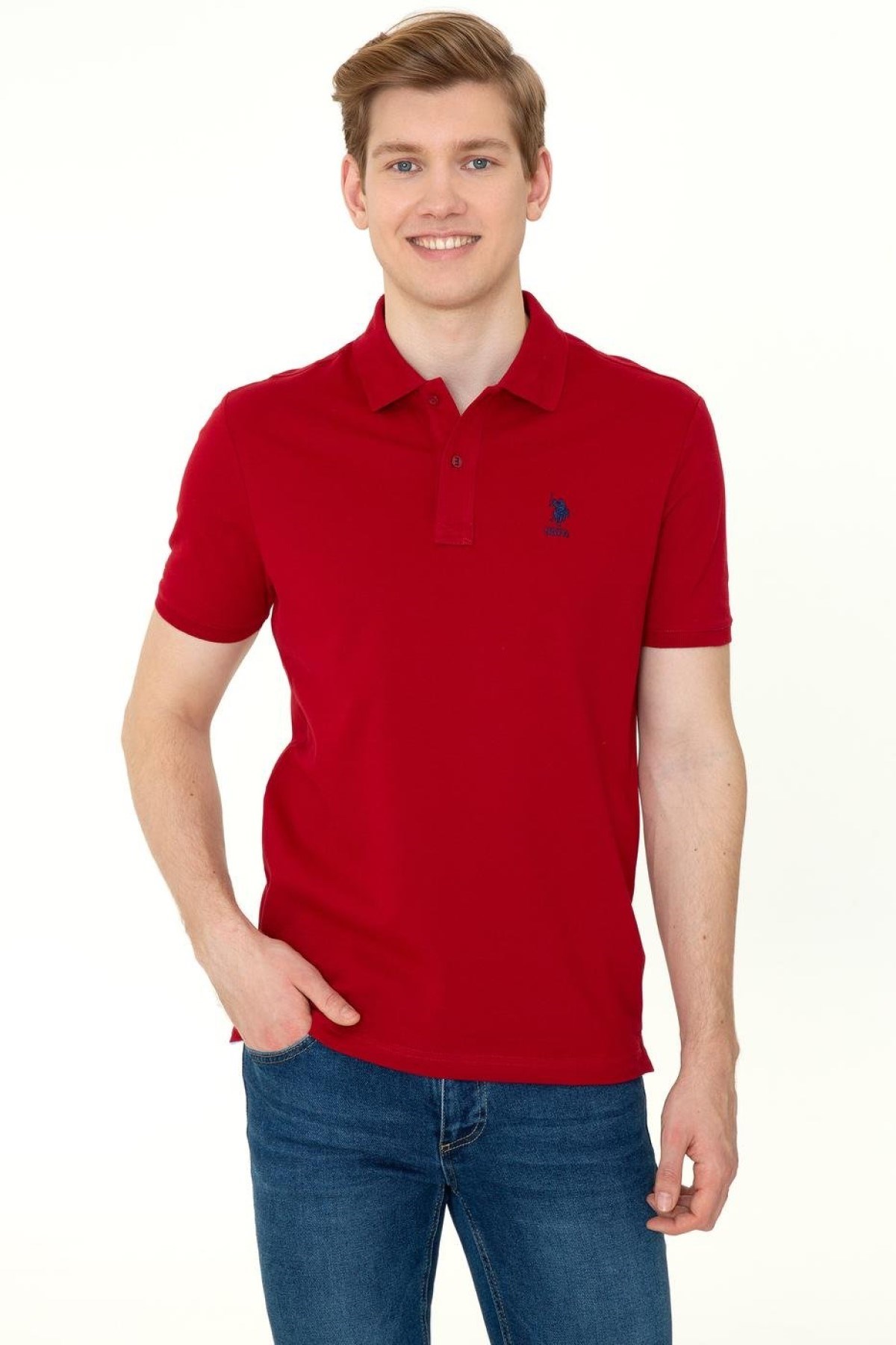 US Polo Assn Erkek T-Shirt G081SZ011-1350507 Bordo