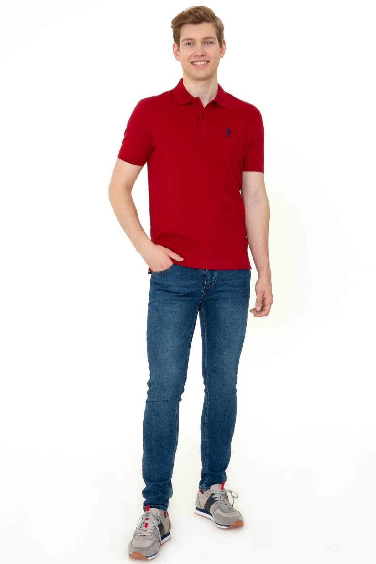 US Polo Assn Erkek T-Shirt G081SZ011-1350507 Bordo