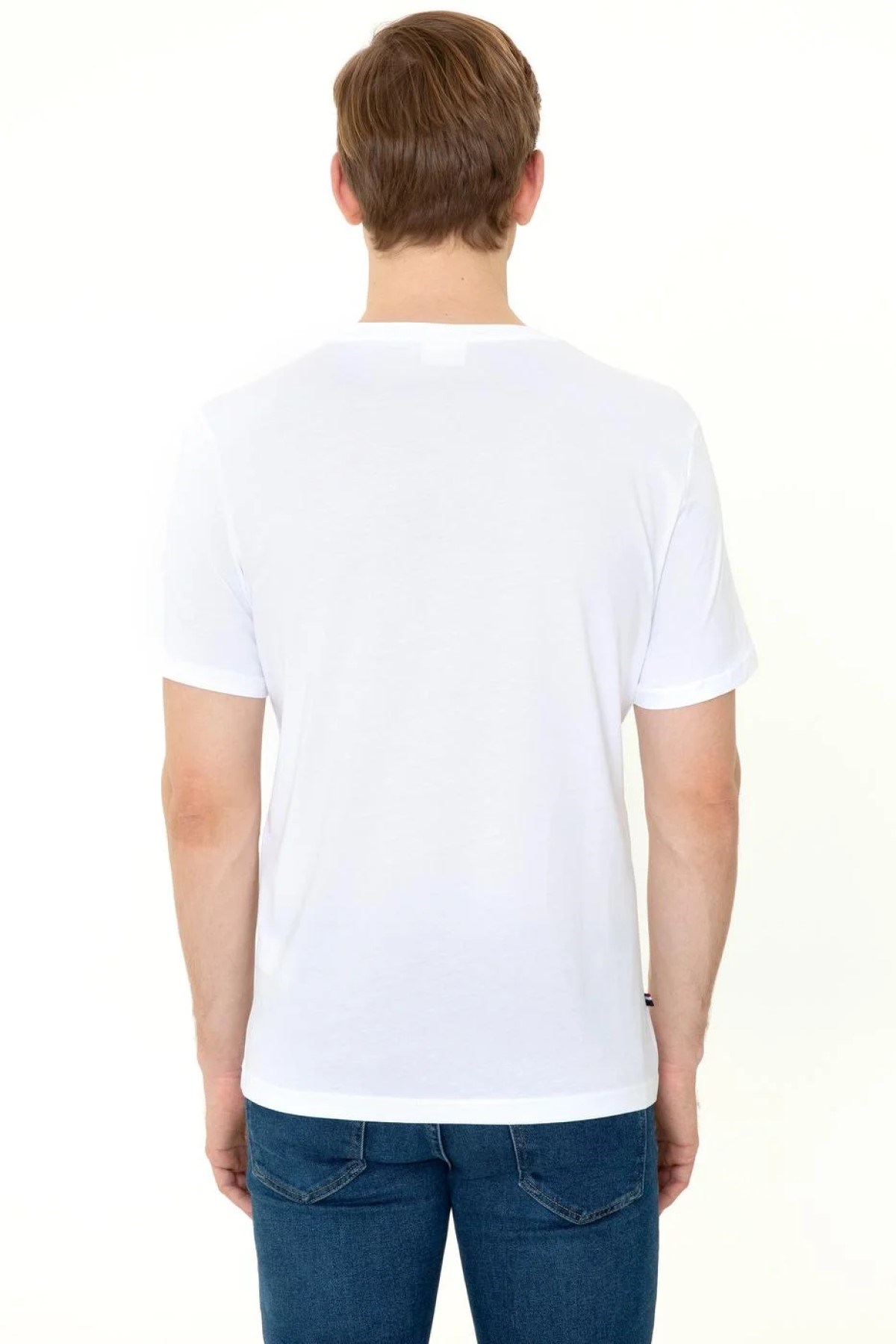 US Polo Assn Erkek T-Shirt G081SZ011-1350567 Beyaz