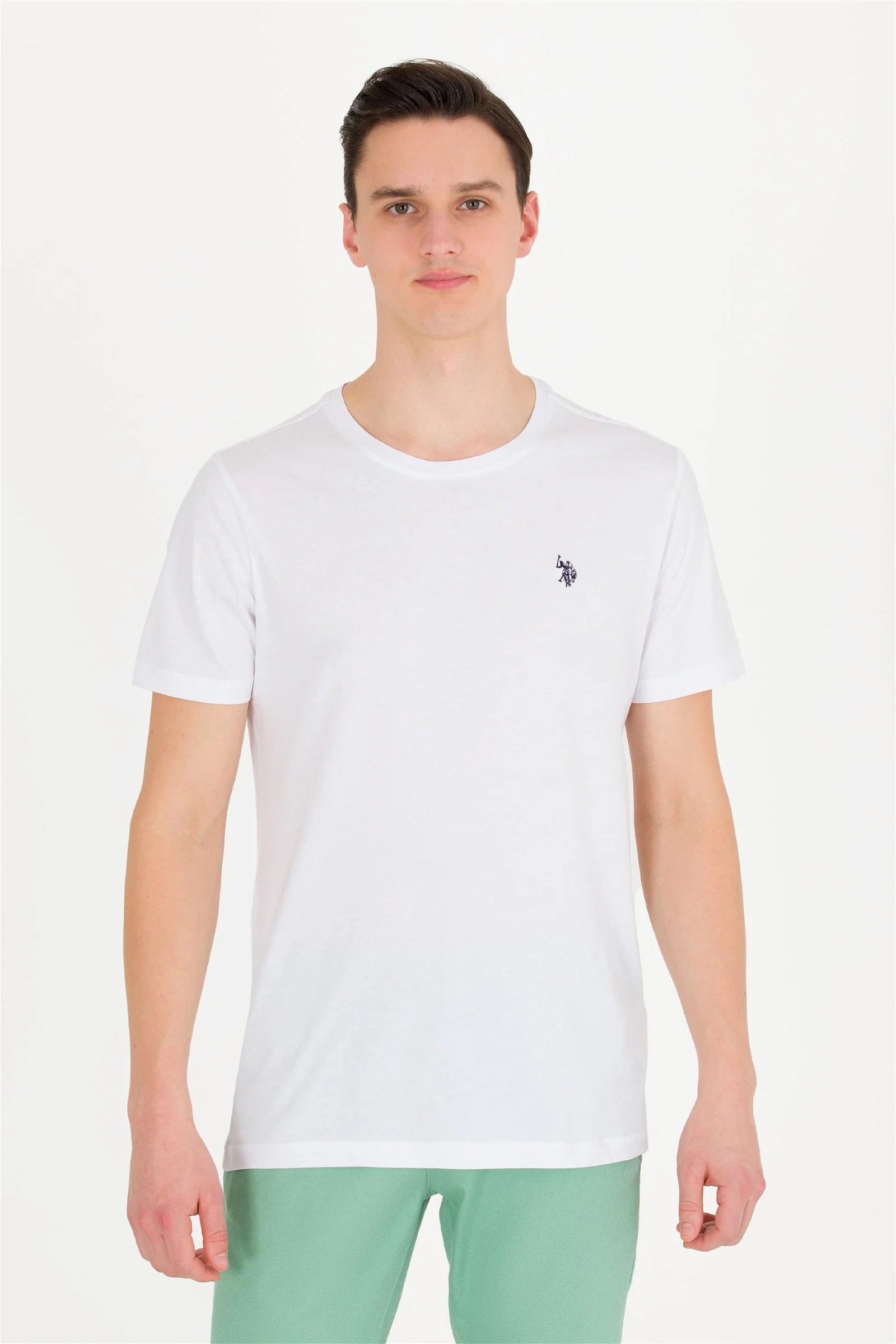 US Polo Assn Erkek T-Shirt G081SZ011-1571032 Beyaz