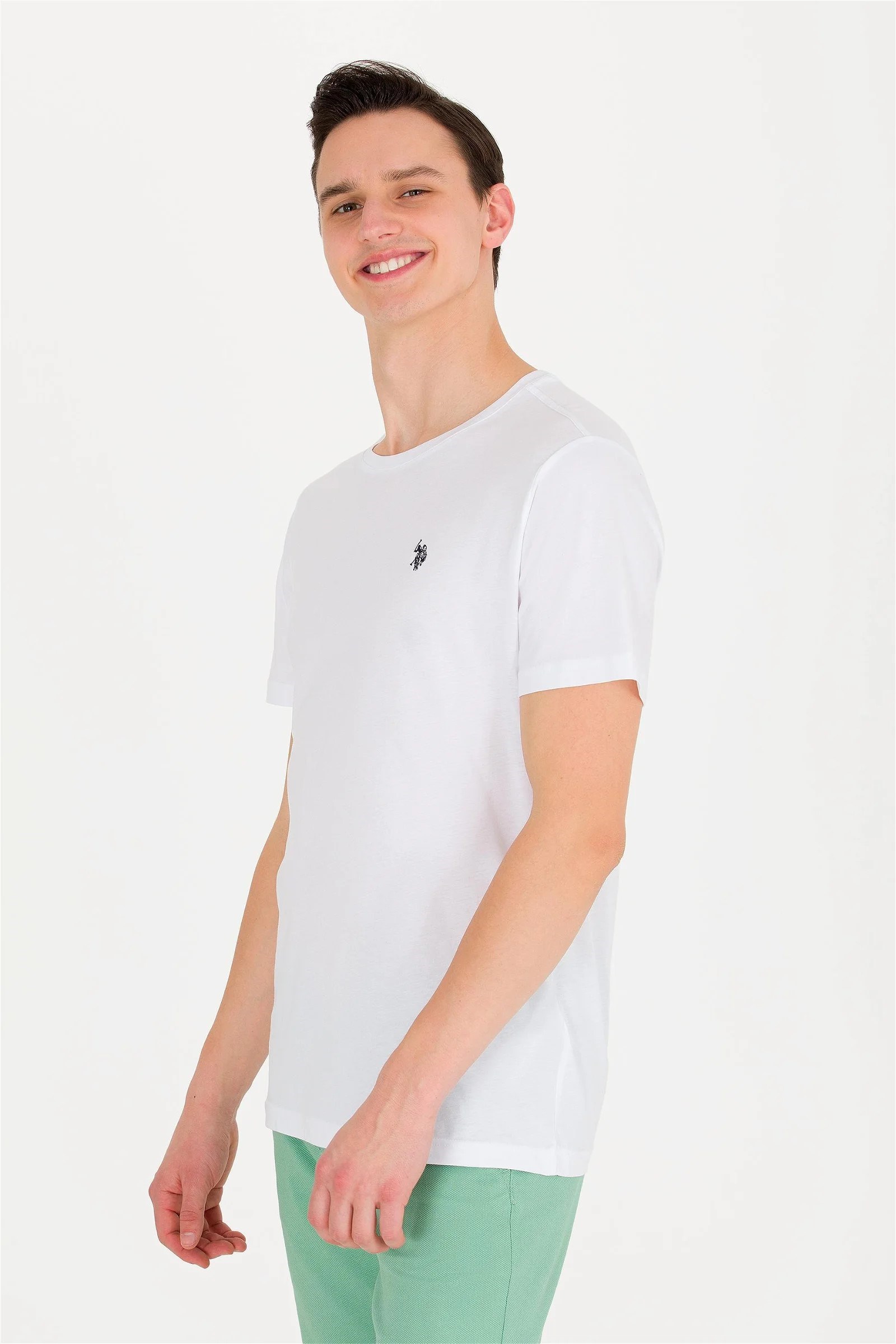 US Polo Assn Erkek T-Shirt G081SZ011-1571032 Beyaz
