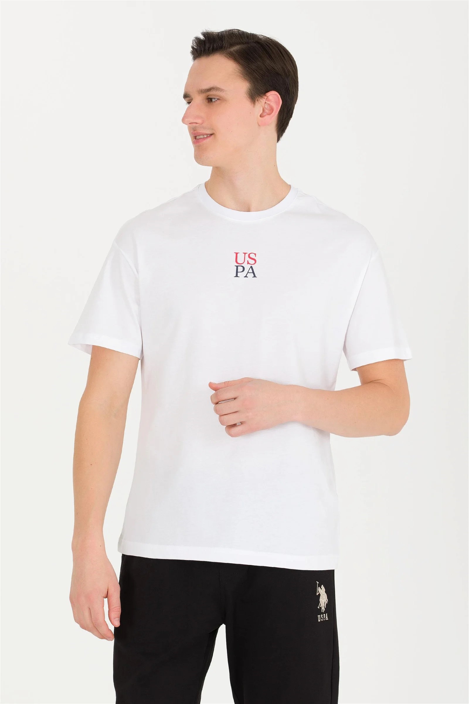 US Polo Assn Erkek T-Shirt G081SZ011-1618387 Beyaz