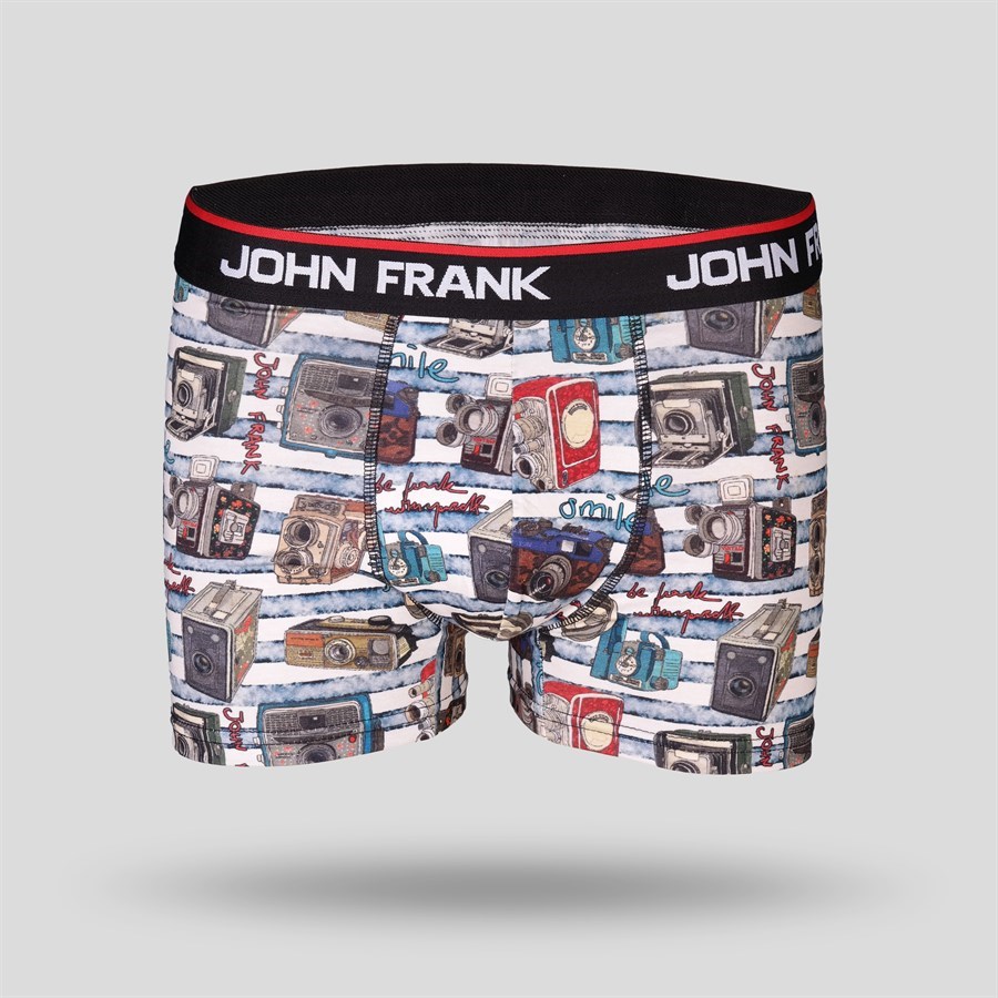 John Frank Erkek Boxer JFB119-CAMERA Beyaz-Mavi