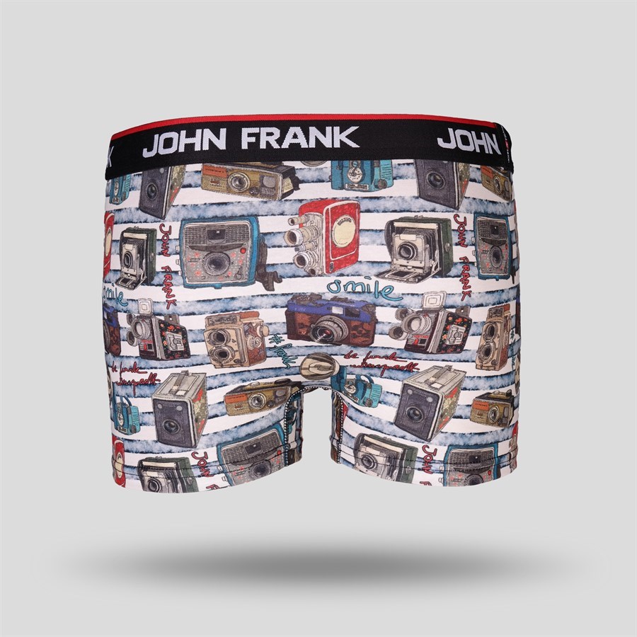 John Frank Erkek Boxer JFB119-CAMERA Beyaz-Mavi