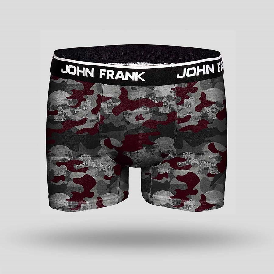 John Frank Erkek Boxer JFBD267-CAMO SKULL Bordo