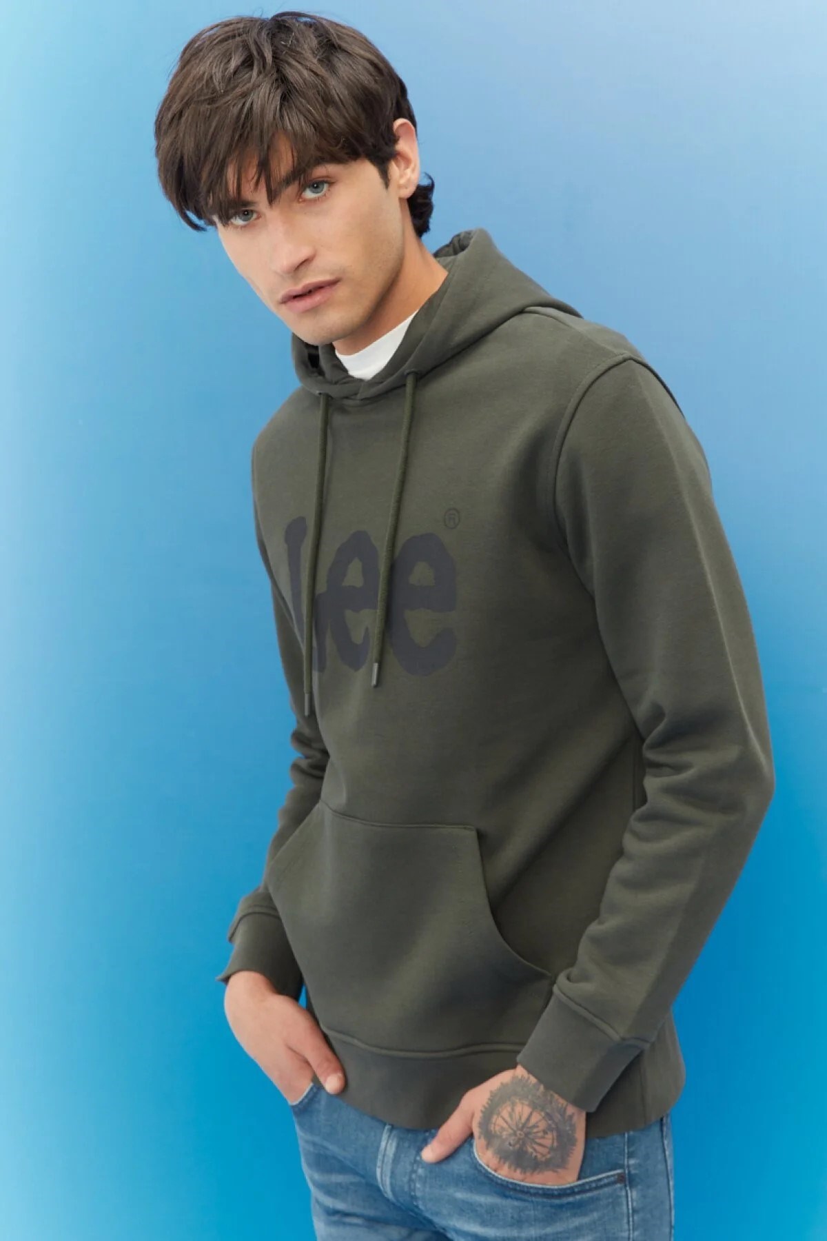 Lee Erkek S-Shirt L212021 Olive