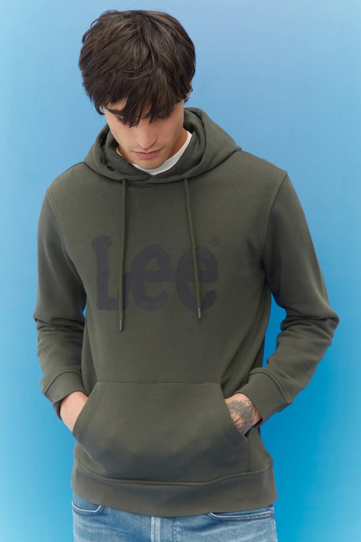 Lee Erkek S-Shirt L212021 Olive