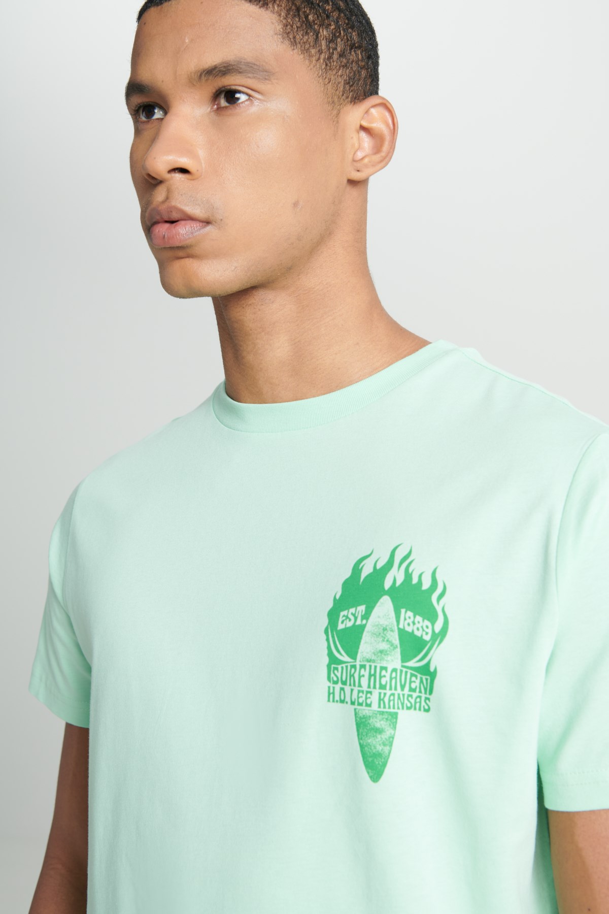 Lee Erkek T-Shirt L231288299 Light Green
