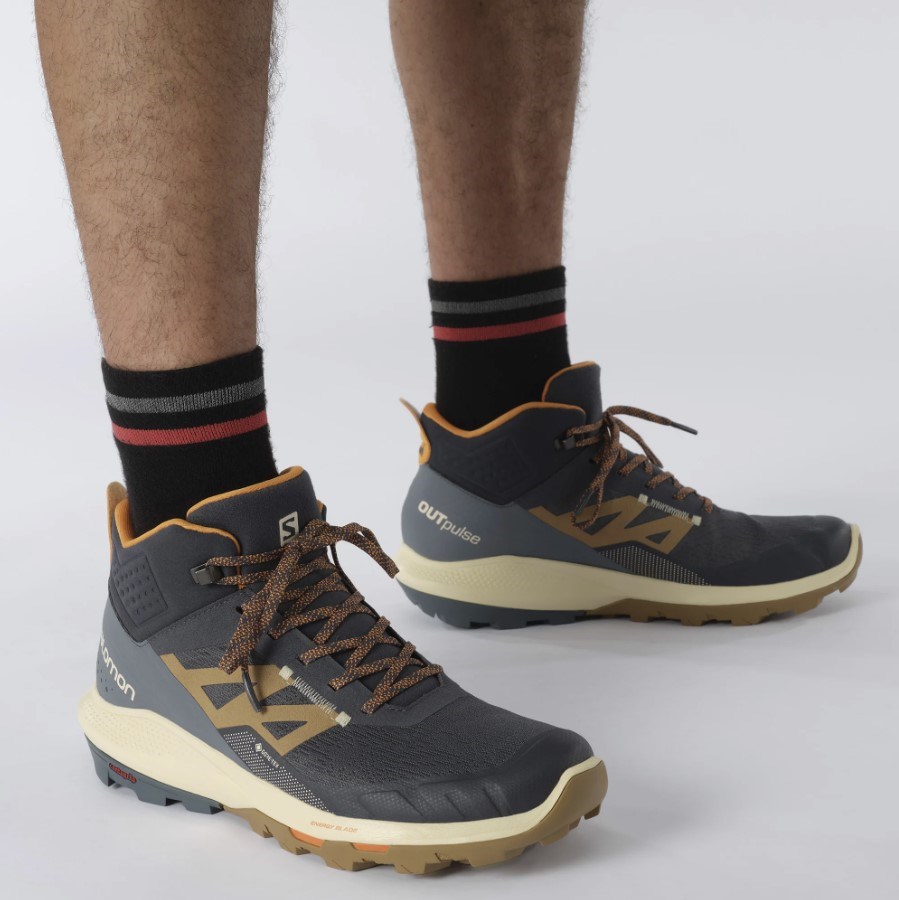 Salomon Erkek Bot L41589500 Ebony/Bleached Sand/Vibrant Orange