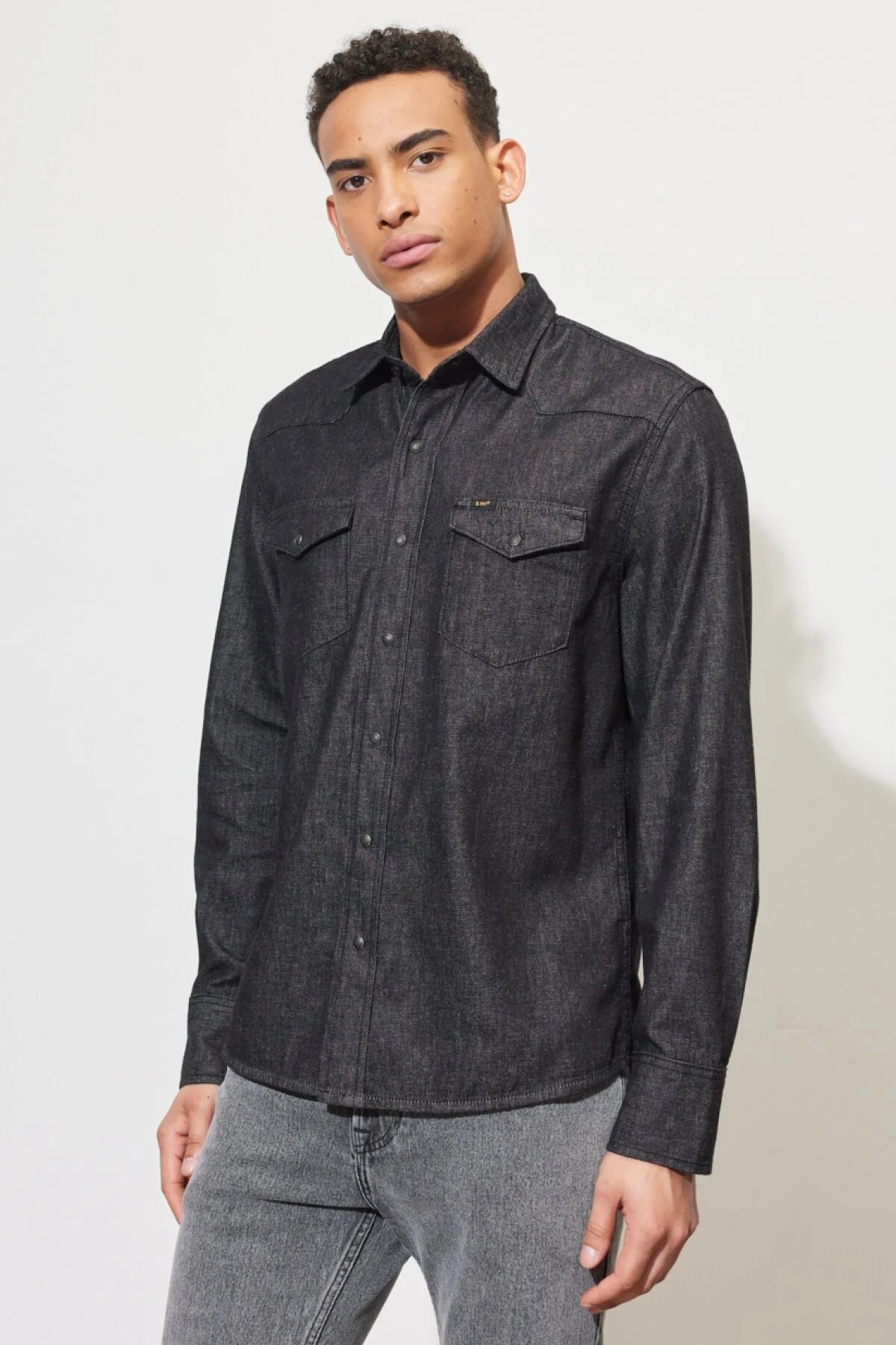 Lee Erkek Gömlek L66WBLON Washed Black