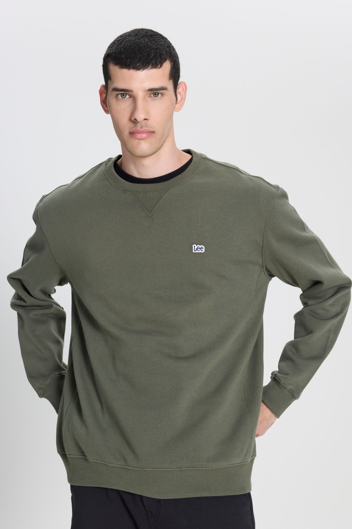Lee Erkek S-Shirt L81IRYA61 Olive Grove