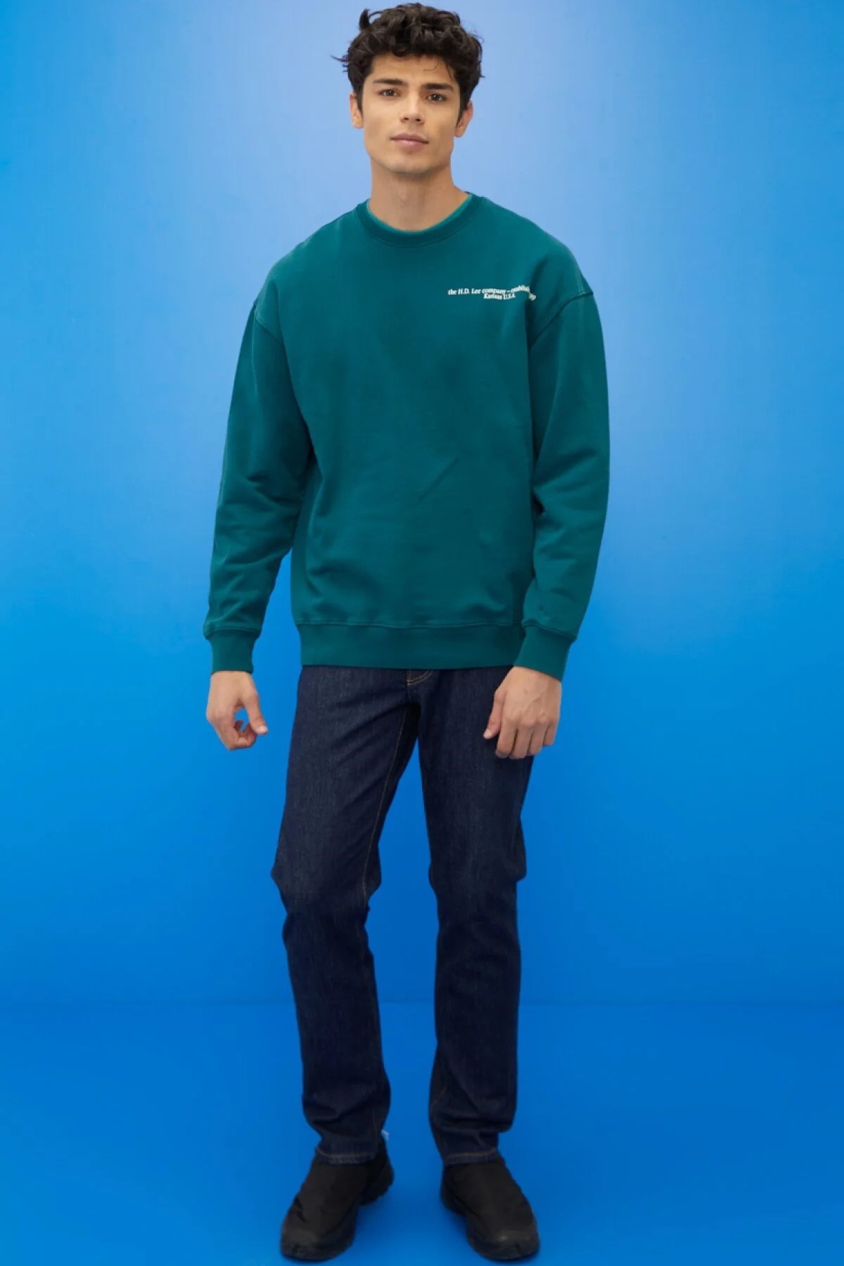Lee Erkek S-Shirt L84ITJ9 Esmeralda